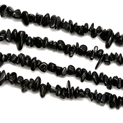 PLTbeads Gemstone Chips Natural Black Tourmaline 3-5mm Healing Crystals Waist Bracelets Necklace Kit Irregular Stone DIY Crafts Design Jewelry Making Approxi 32 inch