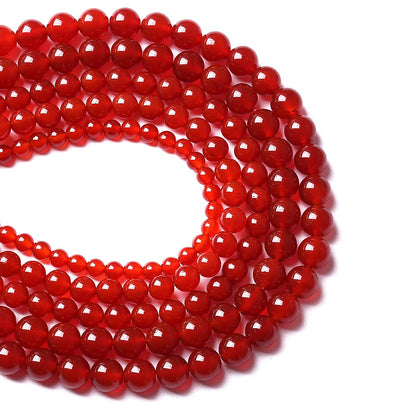 10mm 36pcs 7A Natural Red Agates Beads Round Loose Beads for Jewelry Making DIY Bracelet Necklace Energy Healing Power Stone Beads (Red Agate, 10mm)