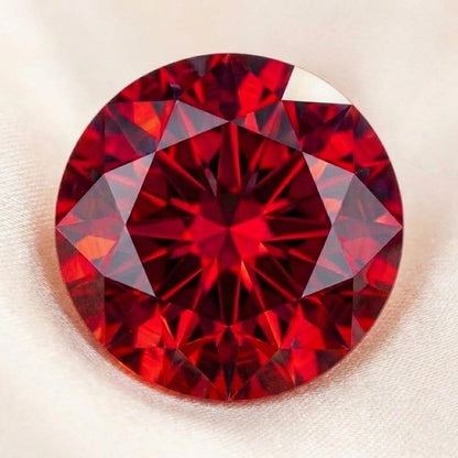 AGL Certified Lab Grown Ruby, Brilliant Cut Loose Stone, for Fine Jewelry Making, 1.0 Carat (6mm)