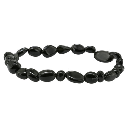 Amazing Gemstone Black Obsidian Bracelet for Women Men's Gifts - Chakra Protection Mens Bracelet - Black Obsidian Crystal Tumbled Stone Bracelet Gemstone Beaded Pulseras Para Hombres Mujer Christmas