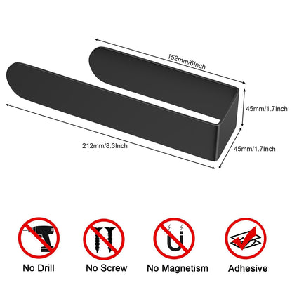HUFEEOH Hand Towel Holder, Black Hand Towel Bar, Stainless Steel Self Adhesive Bathroom Towel Bar Stick on Wall
