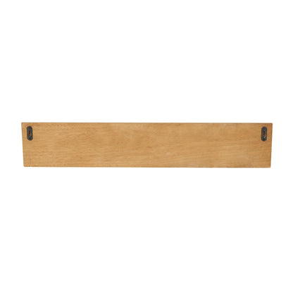 Deco 79 Wooden Floral Wall Shelf with Carved Scroll Lip, 30" x 6" x 6", Light Brown