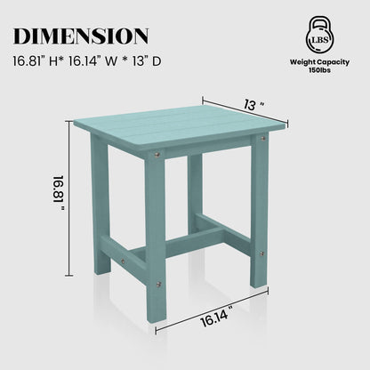 juserox Outdoor Side Table, Weather Resistant Double Small Adirondack Side Table, Outdoor Indoor End Table for Chair, 17" Patio Table for Pool, Deck and Porch, Black (Item1, Dark Blue)