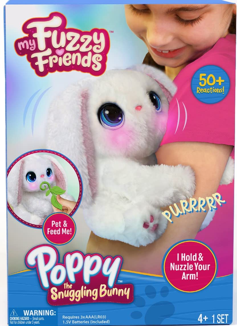 My Fuzzy Friend Poppy The Snuggling Bunny,White