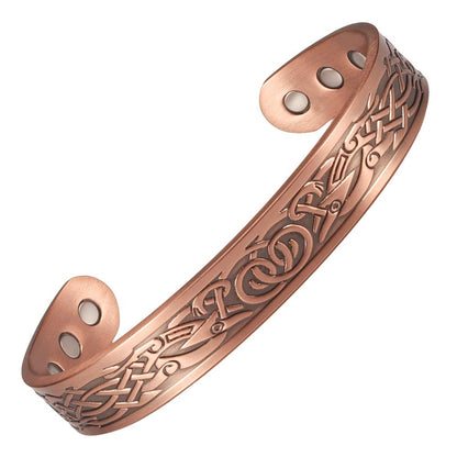 EnerCoppeX Copper Magnetic Bracelet for Women - Detox Jewelry with 3500 Gauss Magnet, Adjustable Cuff Bangle (K)