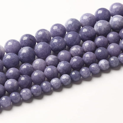 10mm 38pcs Natural Purple Angelite Stone Beads Lavender Gemstone Round Loose Beads for Jewelry Making DIY Bracelet Necklace Earrings