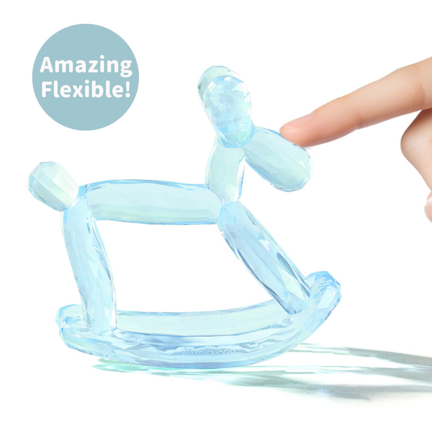 Miraloop Crystal Jelly Baby Teether – Jellydog Teething Relief Toy for Infants 3-6 Months, Silicone Handheld Teething Toy, BPA-Free, Odorless, Prevents Choking, Safe for Babies (Voyages)