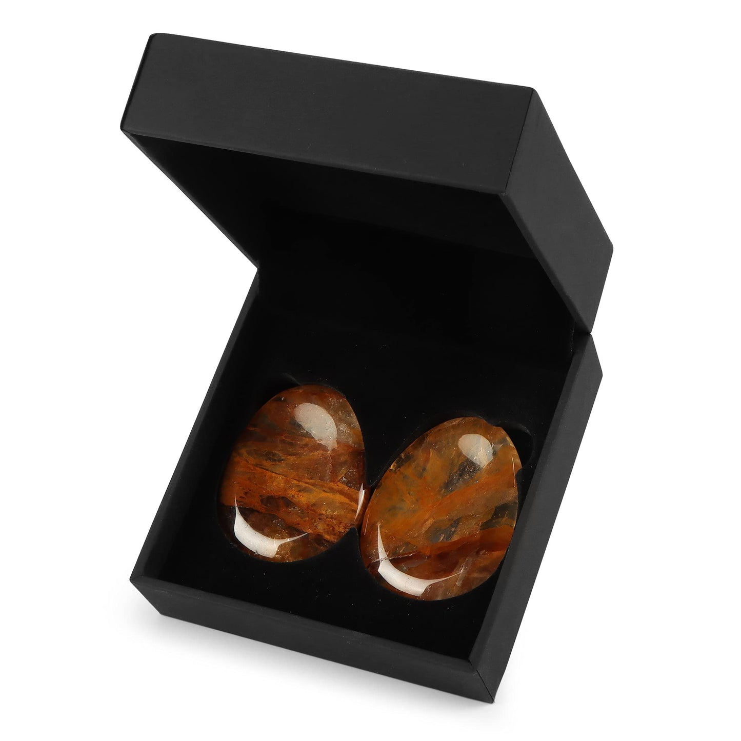 Artistone Citrine Crystal Thumb Worry Stone Hand Carved Healing Crystal Pocket Stone for Meditation Reiki, Water Drop Shaped (Pack of 2 Pieces)