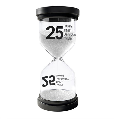 25 Minute Sand Timer, Plastic Sand Clock for Kids, Acrylic SandWatch Hourglass, Small Sandglass 25 Min for Classroom,Game,Decorative (White)