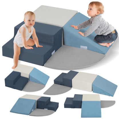 Large 4 Pcs Climbing Toys for Toddlers 1-3 Inside, Oderless & Skin-Friendly Toddler Climbing Toys Indoor, Foam Climbing Blocks for Toddlers with Velcro to Keep Them Together Ideal Gift