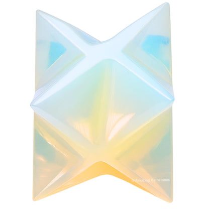 Amazing Gemstone Opalite Merkaba Crystal - 0.75 Inches Metaphysical Merkaba Star for Meditation - Energetic Tetrahedron Crystal and Healing Stones for Spiritual Growth and Healing (15-20mm)