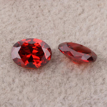 Ximimark 10Pcs Oval Shape Cut Red Mozambique Loose Gemstone 7x5mm