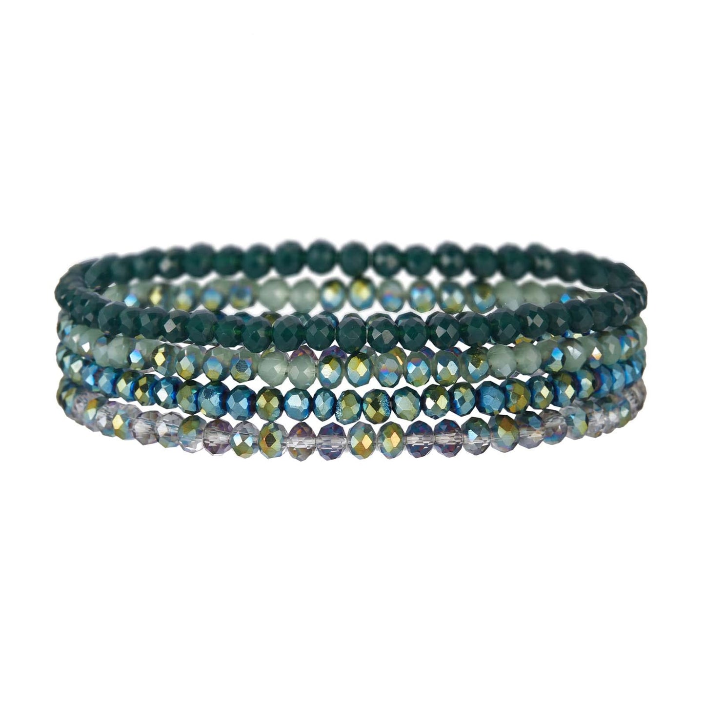 Noessla Beaded Boho Stretch Bracelet Colorful Stackable Crystal Beads Bracelets Trendy Costume Jewelry Mothers Day Gifts for Women(Green)