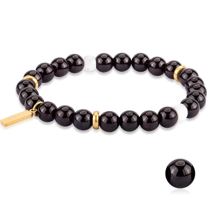 MesoAura Natural Garnet Bracelet – handmade Crystal Healing Jewelry for Women & Men – Root Chakra Balance, Vitality & Courage Energy Stone – Zodiac Capricorn Aquarius – Spiritual Gemstone Beaded Bracelet (Root Chakra – Garnet Sonata bracelet)