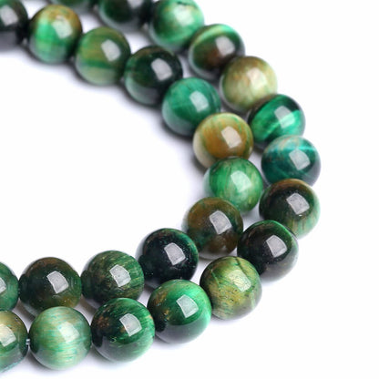 10MM 36PCS Natural Multi Green Tiger Eye Stone Beads for Jewelry Making DIY Bracelet