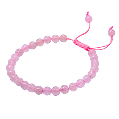 Amazing Gemstone Rose Quartz Bracelet, Gifts For Men & Women - Protection Healing Crystal Bracelet - 6mm Gemstone Beaded Adjustable Bracelet, Pulseras Para Hombres Mujer Stocking Stuffers