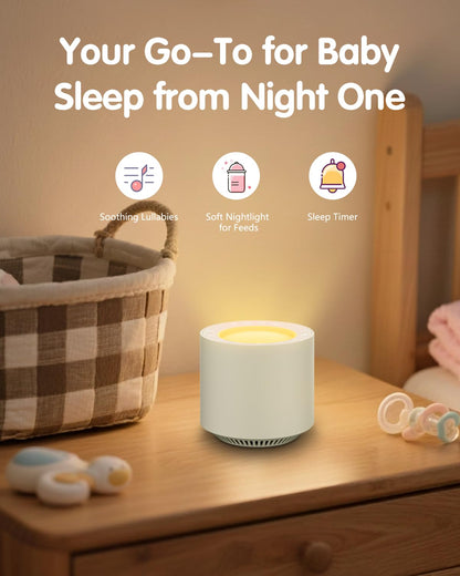 PureNurt White Noise Sound Machine: Red Light Therapy Sleep Sound Machine with 38 Soothing Sounds & Calming Womb Soother, Memory Function, Dimmable Nursery Night Light with Timer for Baby Adult Gift