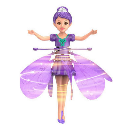 Pixies Rainbow Glitter Idol, Magical Flying Toy Doll with Lights for Girls, for Kids Ages 6+, Includes Wicked Toys, Unicorn & Fairy Fun, Inspired by Zhu Zhu Pets & Barbie (Purple)