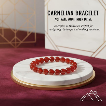 7.The Vida Handmade AAA+ Quality Crystal Stretch Elastic Bracelet - Nature Gemstone - Crystal of Carnelian 10mm - Jewelry Gift - Holiday Gift - For Women & Men