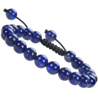 MASSIVE BEADS Lapis Crystal Beads Birthstone Healing Power Macrame Bracelets Adjustable (Lapis, 8mm)
