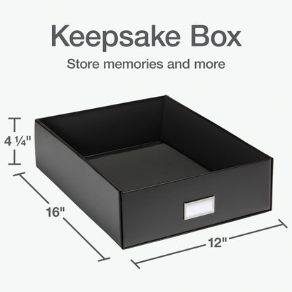 Oxford Keepsake Box, Protective Storage Box, Home and Office Organizer, Photo Storage Box, Souvenir Organizer, Large, 16" x 12" x 4 1/4" (41787)