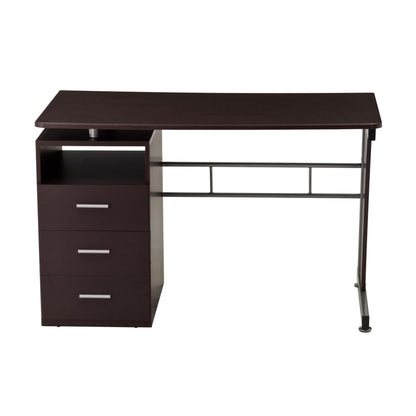 47.25" Computer Desk with Drawers, Home Office Desk with Storage, Heavy Duty and Water Resistant Study Table, Chocolate Brown
