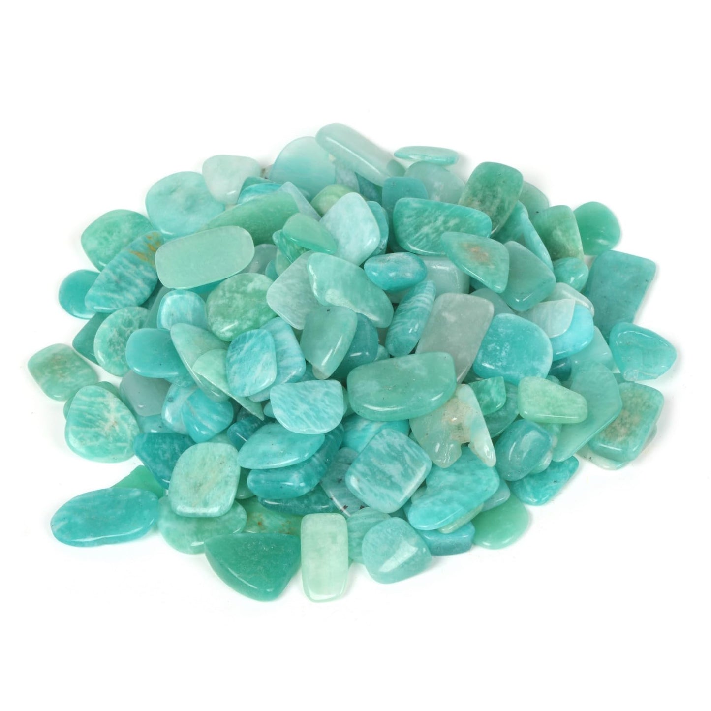 Big Brazilian Amazonite Polished Chips Crushed Tumbled Stone Crystal Healing Embellishments 100 grams