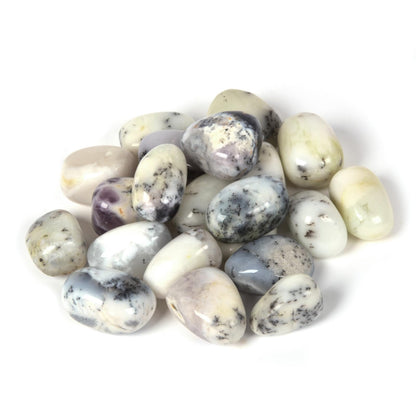 Justinstones 1/2LB White Opal Tumbled Polished Natural Crystal Healing Pocket Stones Rock Collection