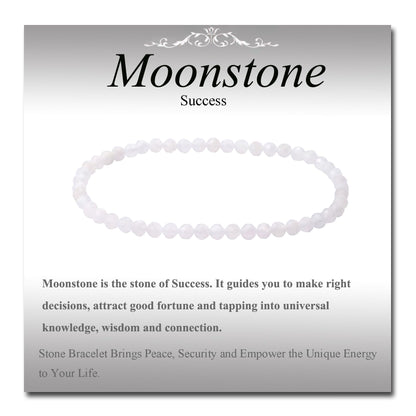 MASSIVE BEADS Natural Genuine Gemstone Beads Healing Crystal Chakra Reiki Jewelry Faceted Round Beads Bracelets (Blue Moonstone, 3mm)