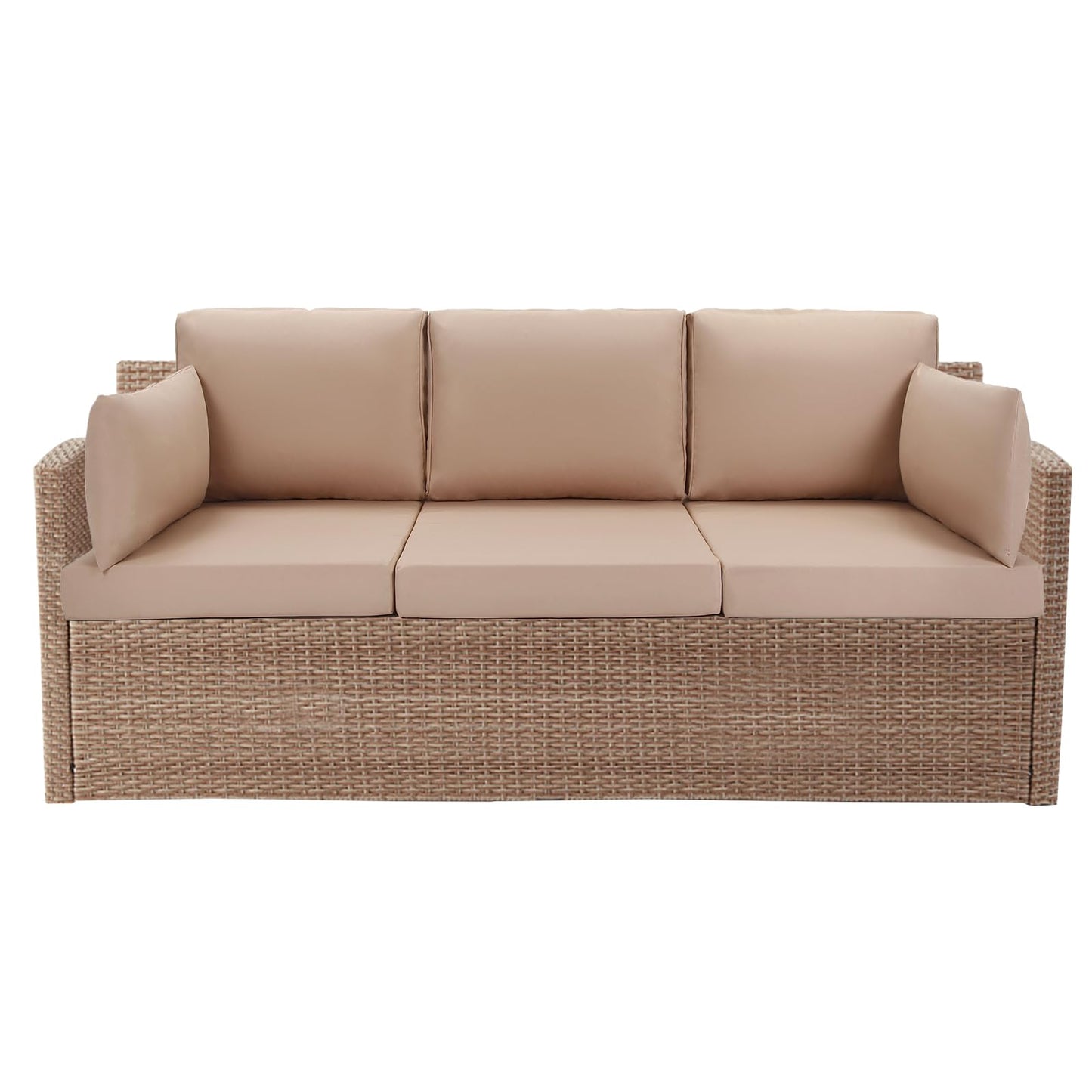 LYLNBYWK 8Pcs Outdoor Sectional Cushions, Replacement Cushions Wicker Rattan Sofa Patio Conversation Set, Waterproof, UV/Zipper, Beige