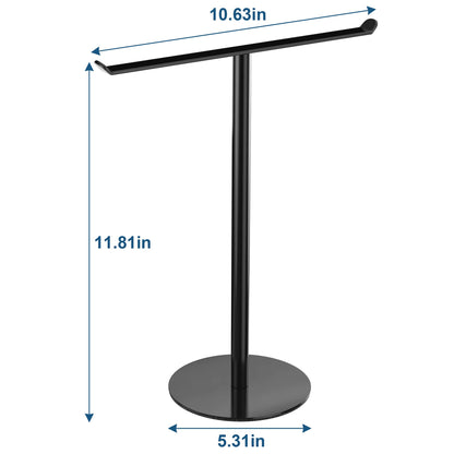 Towel Rack T-Shape Hand Holder for Bathroom,Headband and Lightweight Bathroom Racks,Kitchen Black Holder,Stainless Steel Waterproof Counter Organizer
