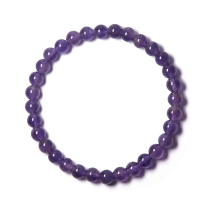 BANANE LAB Amethyst Bracelet for Men Women 6mm - Real Natural Purple Crystal Bead Stretch Bracelets - Standard 6.5" Wrist Fit with DIY Repair Kit (Elastic String & Extra Beads) - Unisex Healing Gift