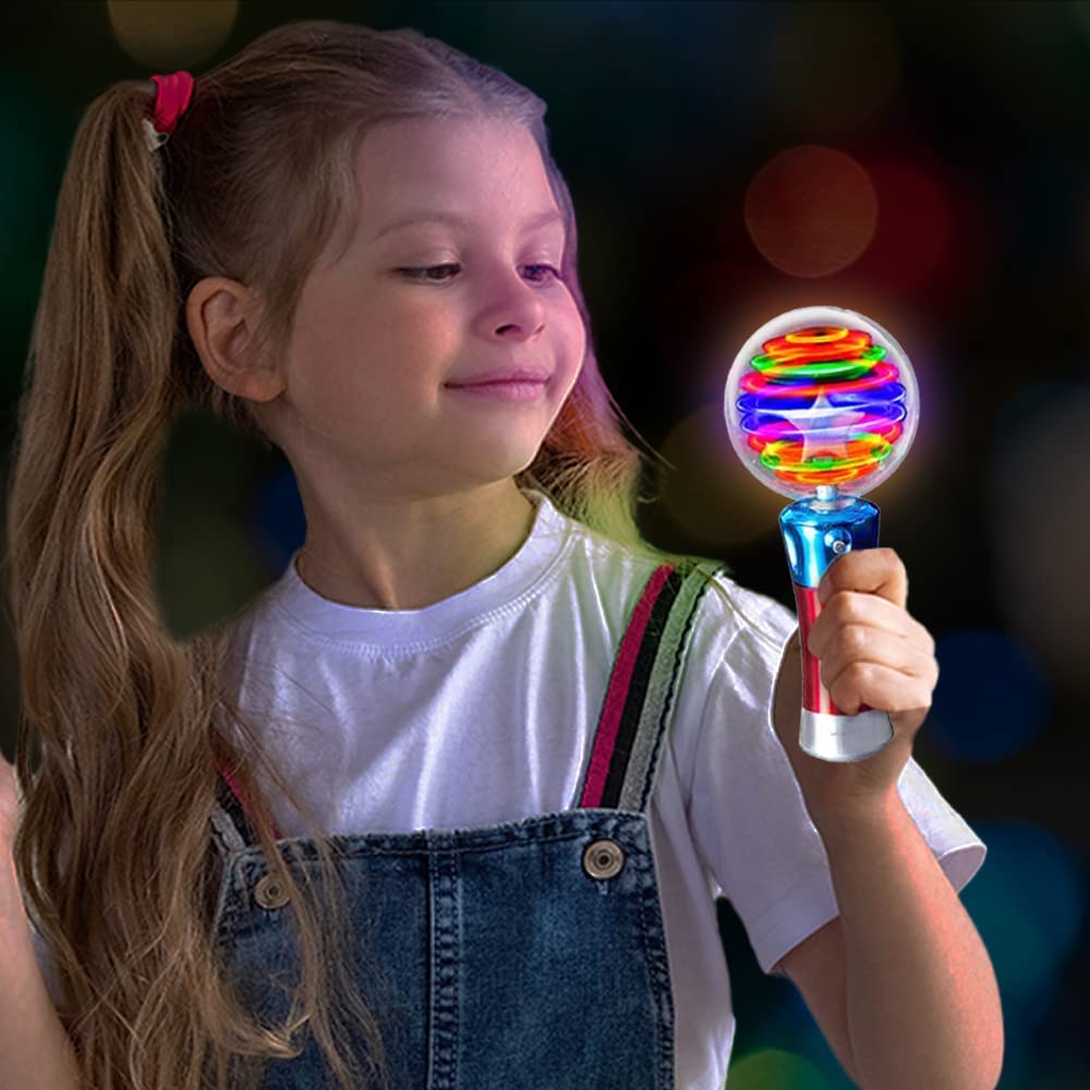 ArtCreativity Light Up Orbiter And Wand, Flashing LED Wands for Boys and Girls with Thrilling Colors, Batteries Included
