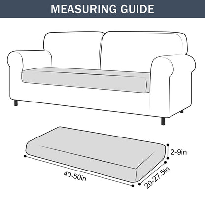 Stretch Cushion Cover, Soft Velvet Plush Cushion Slipcovers Loveseat Sofa Covers Couch Seat Covers Furniture Protector with Elastic Bottom (Medium, Blue)
