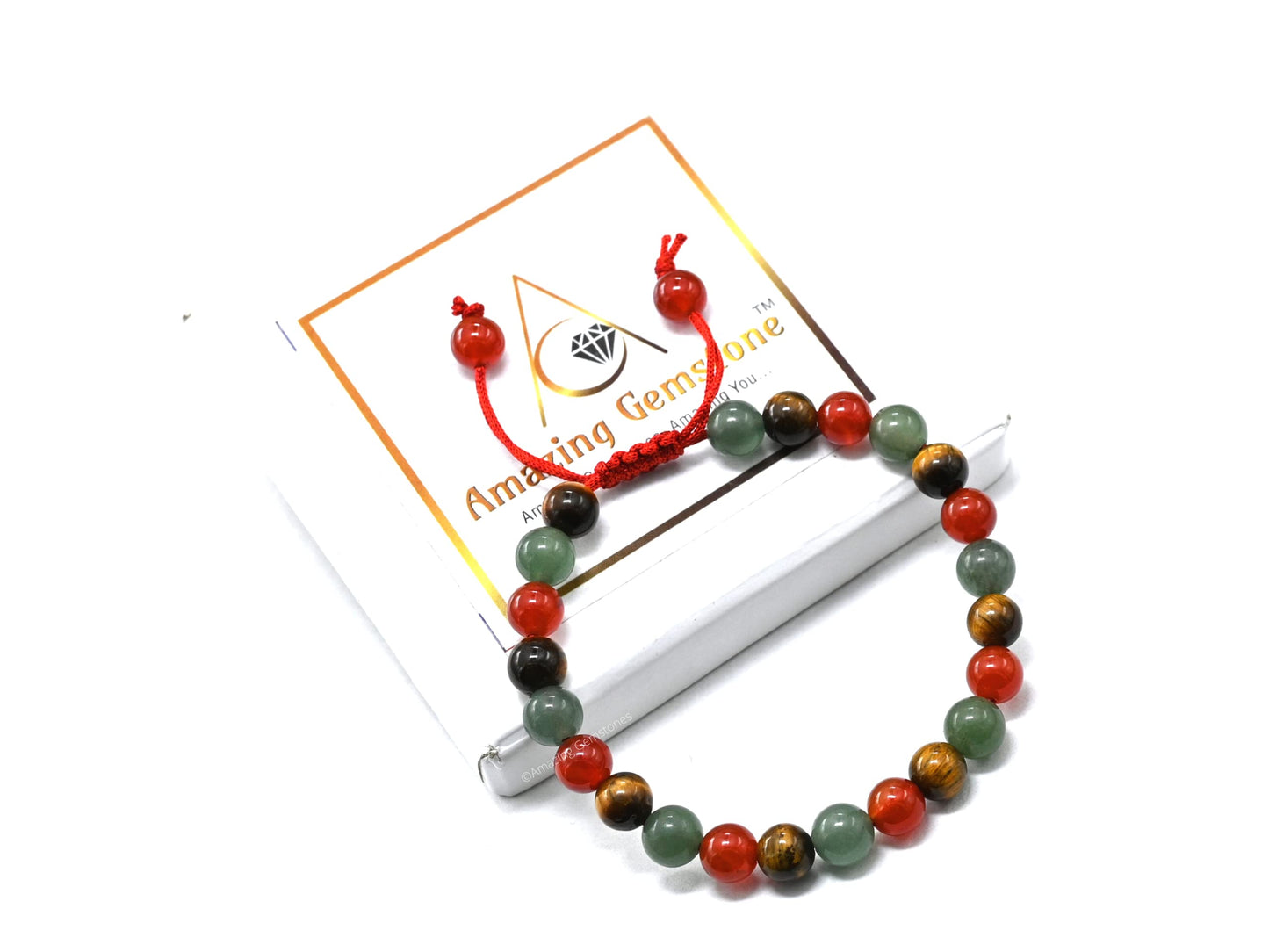 Amazing Gemstone Leo Zodiac Crystal Bracelet - Carnelian Tiger Eye Green Aventurine Birthstone Bracelets Women Men Healing Calming Anxiety Stress Relief Gifts (Adjustable)