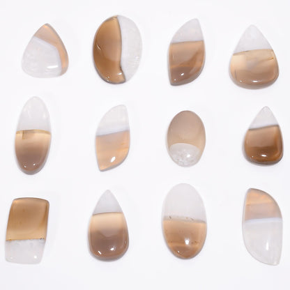 GEMKORA 90+ cts Natural Solar Quartz Gemstone Wholesale Cabochons Lot, Jewelry Making Loose Gemstone, Polished Home Decor, DIY, Wire Wrapping, Reiki, Healing Crystals, Bulk Gemstone Deal