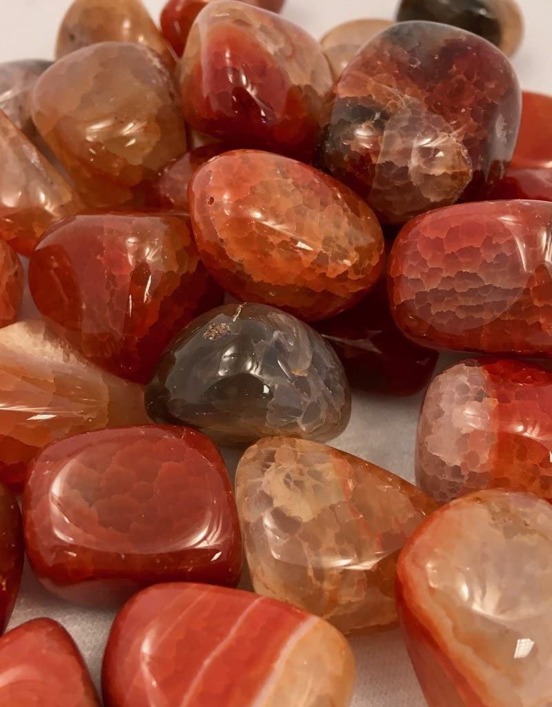 Pachamama Essentials Fire Agate Tumbled - Healing Stone - Crystal Healing 20-25mm (1)
