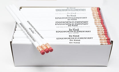 Pencil Guy Promotional Personalized Imprinted White Round Pencils 144 to a box. 19 color(s) to choose from!