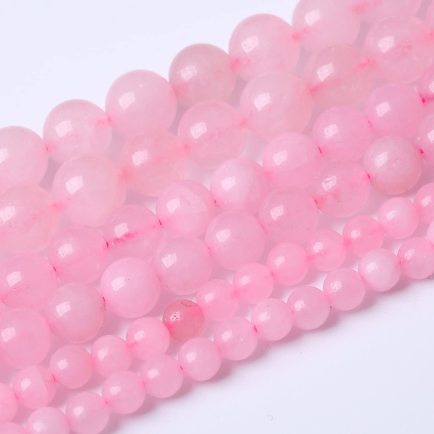 45PCS 8MM Beads Natural Rosestone Pink Crystal Quartz Gemstones for Jewelry Making DIY 15Inches