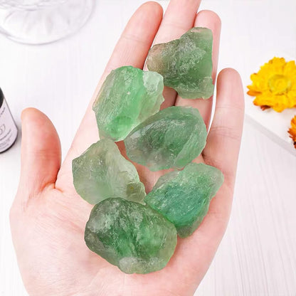 2PCS Natural Raw Stone Healing Crystals Bulk, Gemstones for Reiki, Meditation, Home Decor, Garden Fountain Rocks (Green Fluorite)