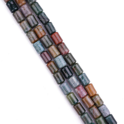 BEADIA Natural Indian Agate Cylinder Stone Loose Semi Gemstone Beads for Jewelry Making 10mmx14mm 38cm