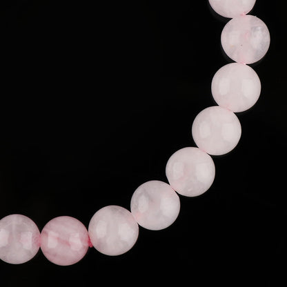 CRYSTALIS Rose-Quartz Elastic Stretch Bracelet, Natural Beads, Chakra Healing Jewelry for Men & Women, Adjustable Bracelet, Gift Giving Dainty Bracelet, 7.25 to 7.50 inch
