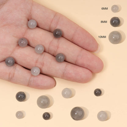 45pcs 8mm Natural Cloudy Quartz Crystal Gemstone Beads Energy Healing Crystal Round Loose Stone Beads for Jewelry Making, DIY Bracelets Necklaces