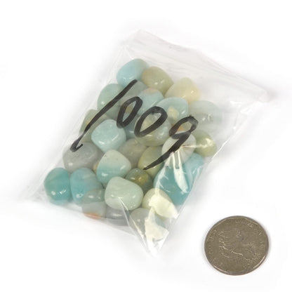 Justinstones 100 Grams Small Amazonite Tumbled Stone Specimen Collection Pocket Worry Healing Crystal Home Decorations
