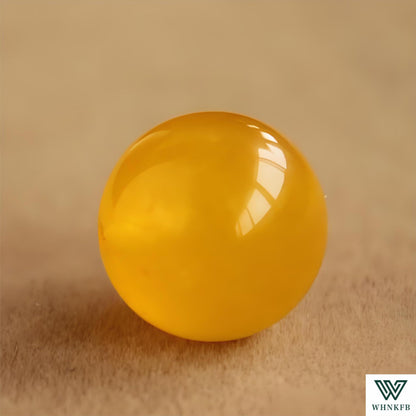 WHNKFB 8mm 50PCS Natural Yellow Agate Round Beads, Banded Loose Stone Beads for Jewelry Making Craft - 4mm 6mm 8mm 10mm Options with Free Elastic Cord