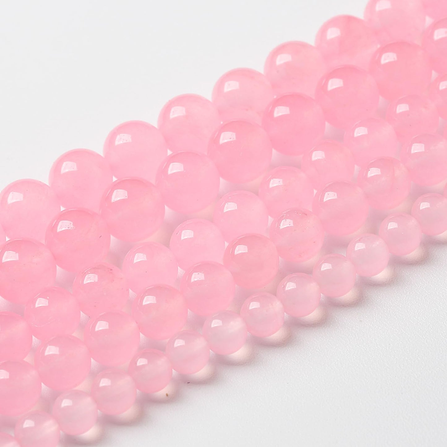 45pcs Natural Light Pink Chalcedony Stone Beads for Jewelry Making - Energy Healing Power Stone Beads - DIY Bracelet Necklace Accessories - 15" (8mm, Light Pink Chalcedony)