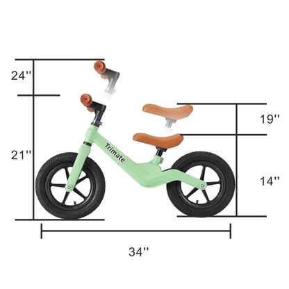 Trimate ToddlerPro Balance Bike for 3-5 Year Olds - Adjustable No Pedal Sport with 12" Inflated Tires - Perfect for Boys & Girls - Develops Balance & Coordination Skills