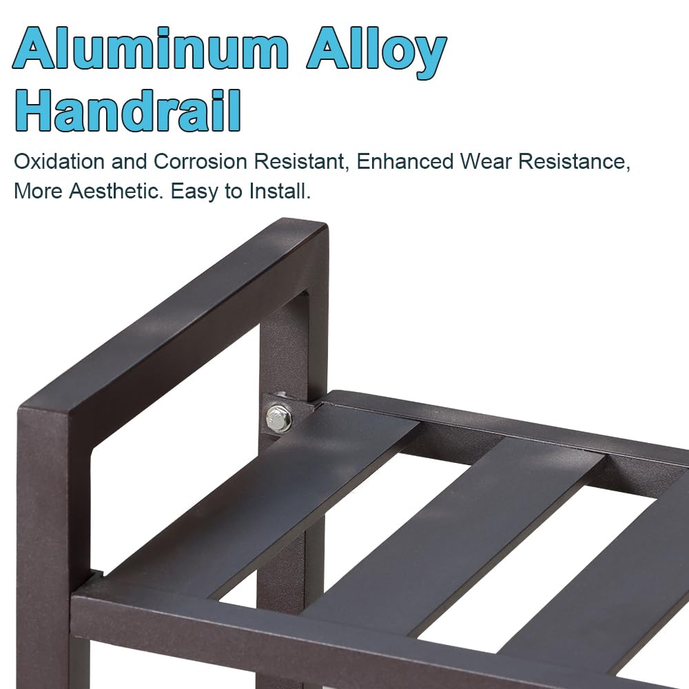 DHYGOTFUR Versatile Indoor/Outdoor Plant Stand – High-Strength Aluminum with 300 LBS Load Capacity - Ideal Decor for Patios, Gardens, Living Rooms | L21.6 x W11.8 x H22 inches