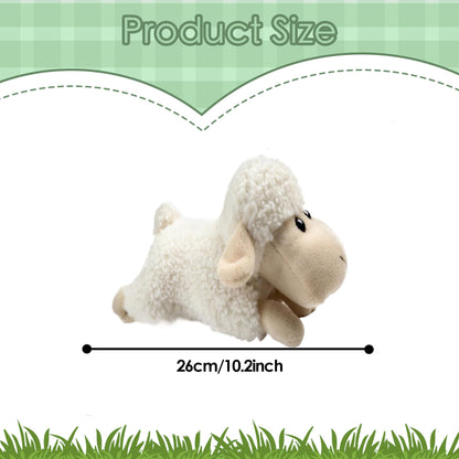 Tiny Heart Sheep Stuffed Animal, Lamb Stuffed Animal, Sheep Plush Toy, Cute Soft Stuffed Lamb Kids Boys and Girls Birthday Baby Home Decor Cuddly White Lamb Toys (Prone Position)