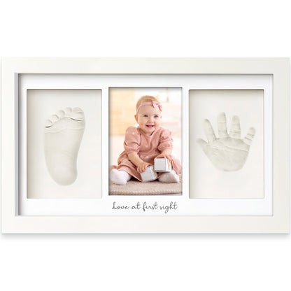 KeaBabies Baby Hand and Footprint Kit - Clay Handprint Keepsake Frame, Newborn Nursery Picture Frame, Personalized New Mom Gifts for Shower & Registry, First Mother's Day (Alpine White)